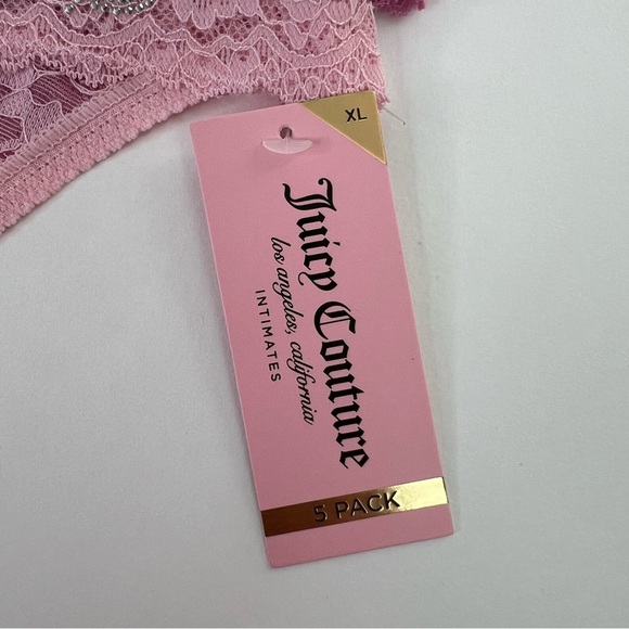 Juicy Couture Women’s Panties Sz XL Pkg/5 Lace Thongs No Panty Lines MSRP $38 - Picture 5 of 8